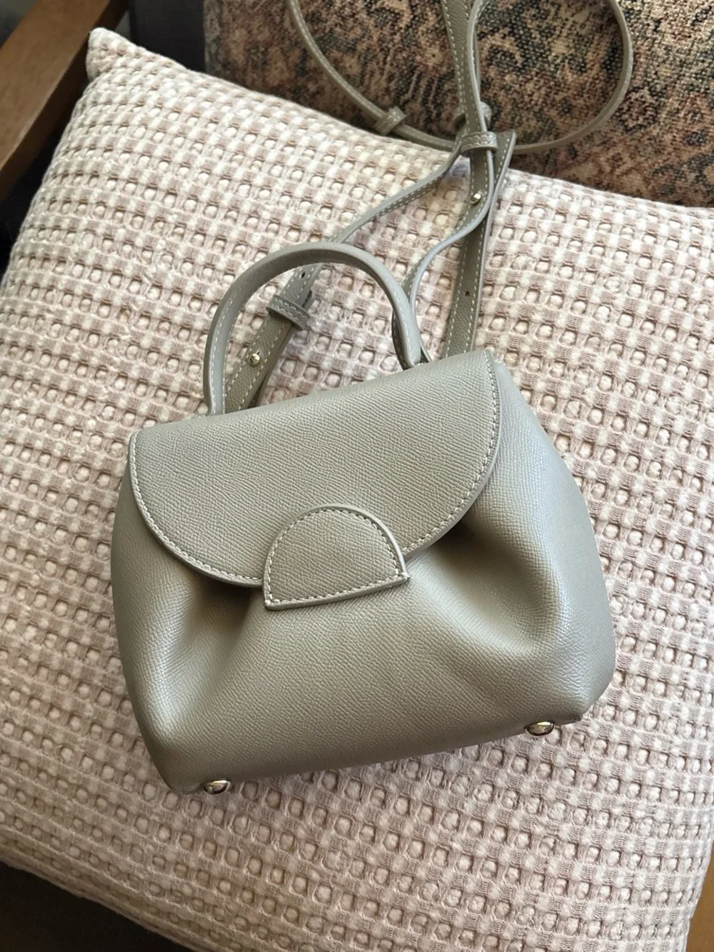 Structured Taupe Top-Handle Satchel for Women